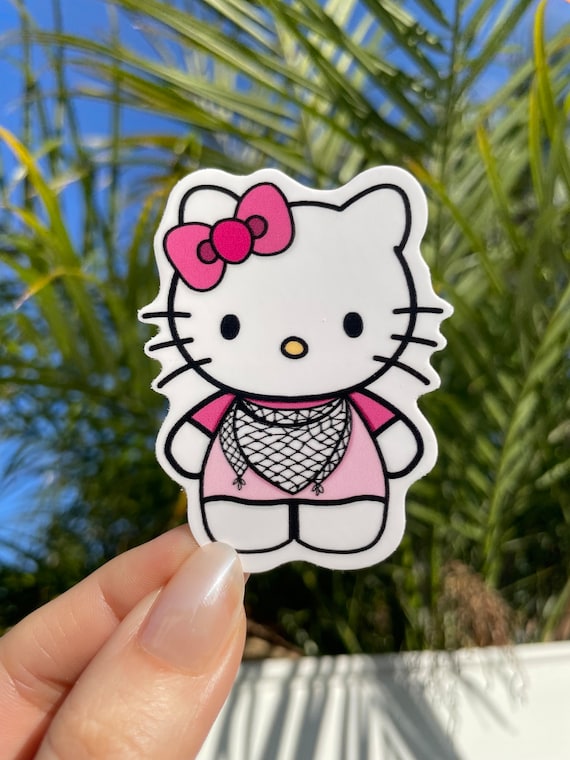 Falastini Hello Kitty Sticker, Palestinian Hello Kitty Sticker