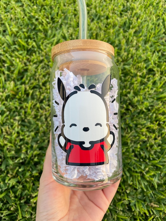 Vaso De Plástico Pochacco Transparente 300 Ml - Diseño Burbujas, Resistente Al Calor Hasta 80°C