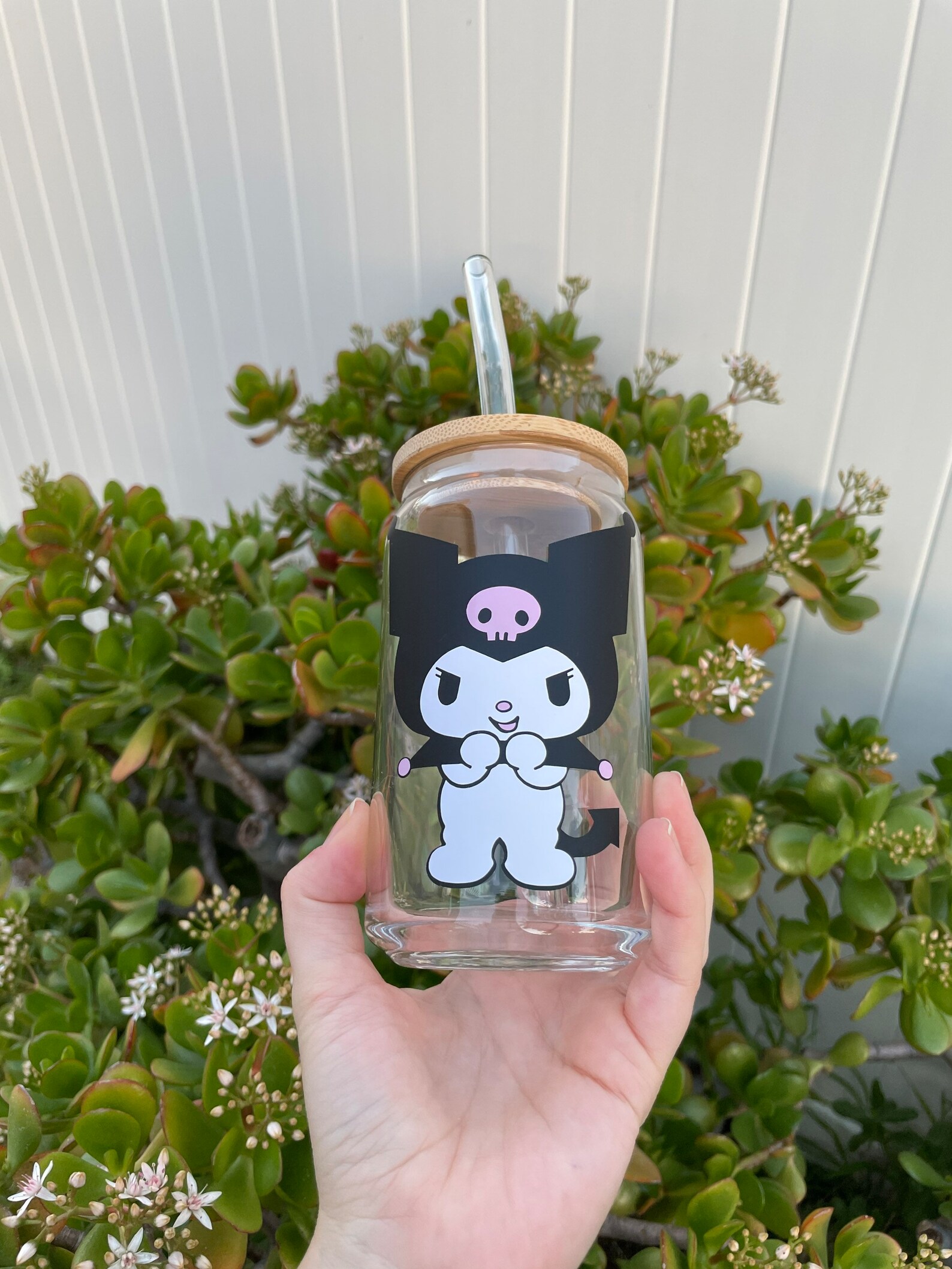 Kuromi Aesthetic Glass Cup Personalized With Name or Stars. Etsy