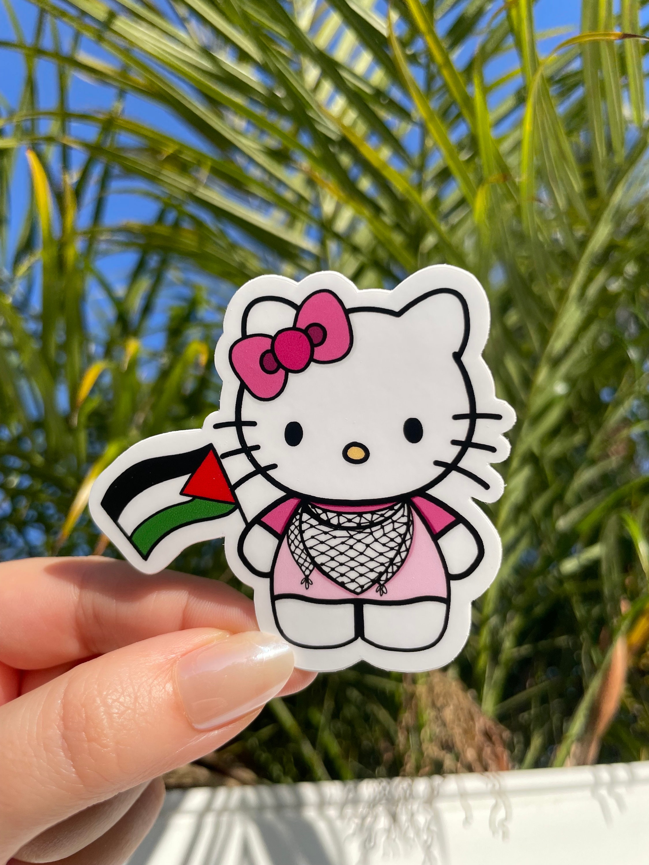 Falastini Hello Kitty Sticker, Palestinian Hello Kitty Sticker