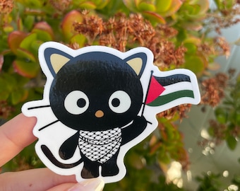 Autocollant Falastini Chococat, Chococat palestinien, Autocollant Palestine, Autocollant de coque de téléphone, Sticker pour ordinateur portable