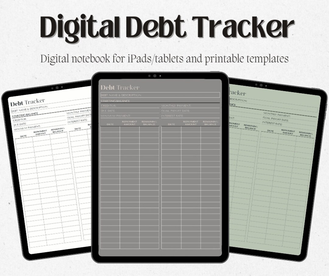 Digital Debt Tracker, Goodnotes Planner, iPad Planner, Notability ...