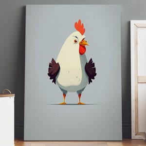 Huhn Wandkunst, Huhn Druck, Huhn Leinwand Wandkunst, Huhn Poster, Tier Wandkunst, Tierdruck, Tier Poster, minimalistische Wandkunst
