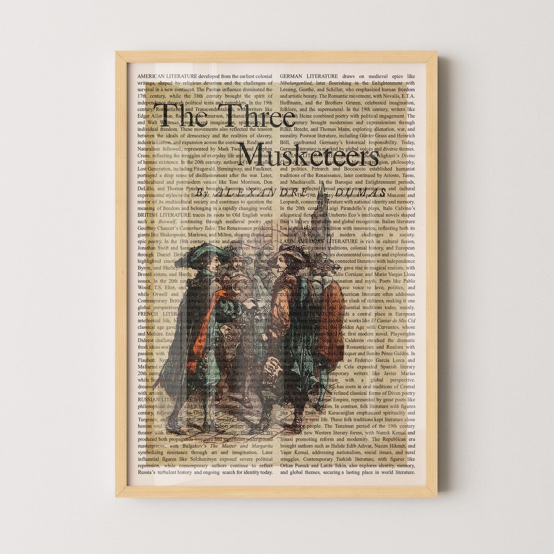 Alexandre Dumas the Three Musketeers Wall Art Poster, Framed Wall Art ...