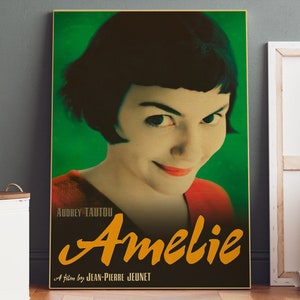 Tela de pôster de Amelie | Impressão em tela de Amelie, impressão de Amelie, arte de parede em tela, pôster de filme de Amelie, impressão de filme, arte de filme