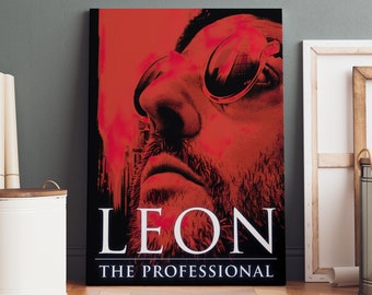 Leon The Professional Poster Canvas / Cartel de León, Impresión de lienzo de León, Impresión de León, Arte de pared de lienzo, Cartel de película de León, Arte de película, Regalos geek