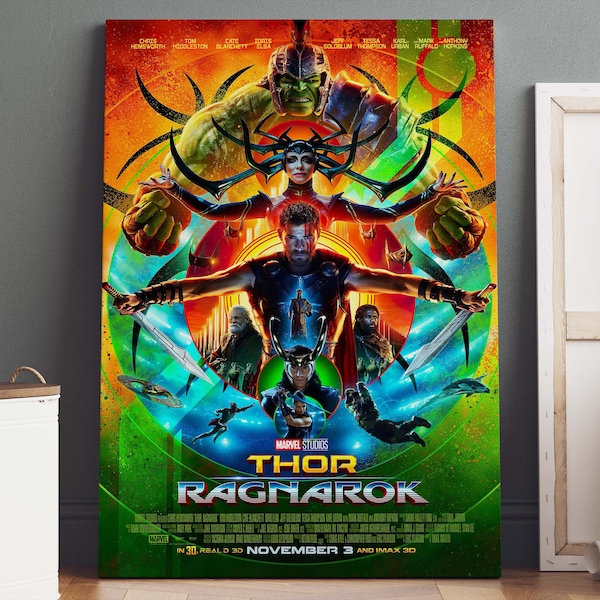 Thor Ragnarok Poster Canvas | Thor Poster, Thor Ragnarok Canvas Print, Canvas Wall Art, Movie Poster, Marvel Poster, Marvel Canvas