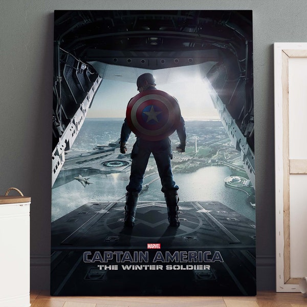 Captain America The Winter Soldier Poster | Captain America Poster, Canvas Wall Art, Movie Poster, Marvel Poster, Marvel Canvas, Movie Art