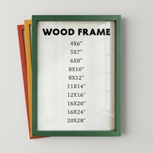 Green Wood Frame with 12 Colors, Solid Wood Picture Frame, Photo Frame, Diploma Frame, 8x10 Frame, Black Frame, White Frame, Red Frame