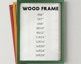 Green Wood Frame with 12 Colors, Solid Wood Picture Frame, Photo Frame, Diploma Frame, 8x10 Frame, Black Frame, White Frame, Red Frame