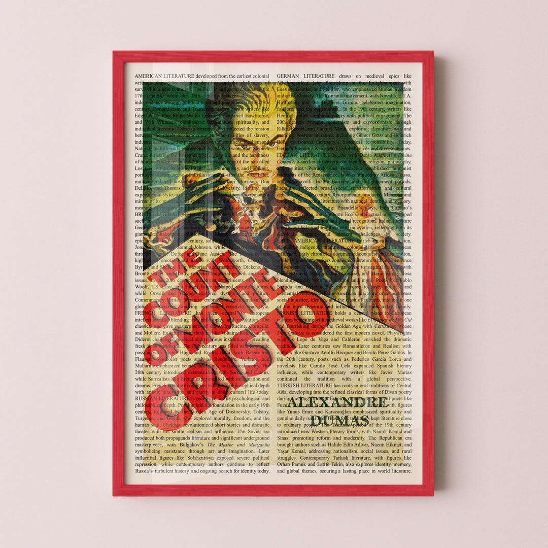 Alexandre Dumas the Count of Monte Cristo Wall Art Poster, Framed Wall ...