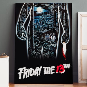 Friday the 13th Poster | Friday the 13th Canvas Print, Friday the 13th Print, Canvas Wall Art, Friday the 13th Movie Poster, Geek Gifts