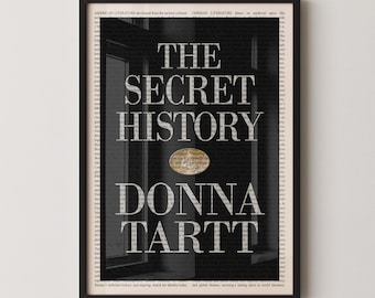 Donna Tartt's The Secret History Wall Art Poster Print, Framed Wall Art, Book Cover Poster, Library Decor, Book Lover Gifts, Bookish Gifts