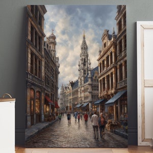 Brussels Poster Canvas, Brussels Print, Brussels Wall Art, Canvas Wall Art, Landscape Print, City Wall Art, City Poster, Travel Poster
