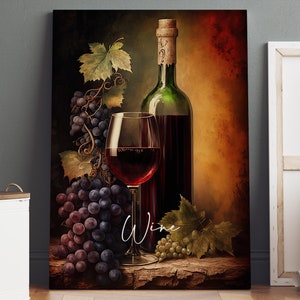 Wine Poster, Wine Print, Wine Canvas Wall Art, Alcohol Poster, Alcohol Prints, Kitchen Art, Kitchen Wall Art, Bar Wall Art