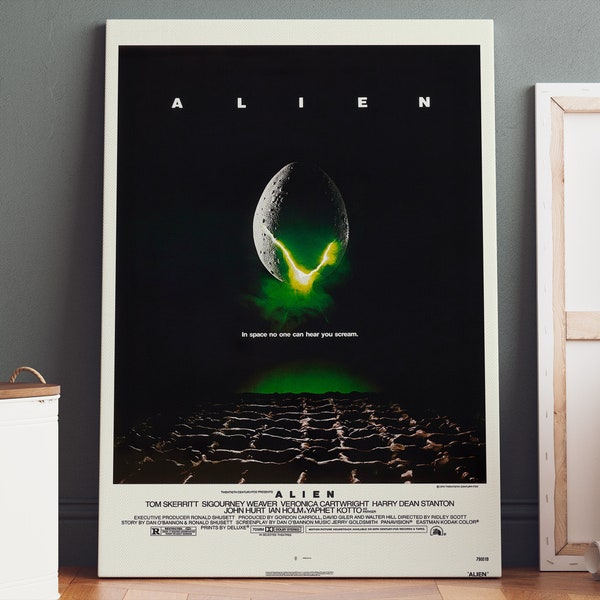 Alien Poster Canvas | Alien Canvas Print, Alien Print, Canvas Wall Art, Alien Movie Poster, Movie Art, Geek Gifts
