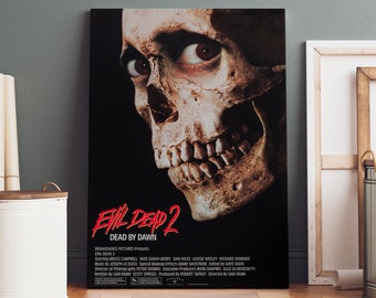 Evil Dead 2 Poster Canvas | Evil Dead 2 Canvas Print, Evil Dead 2 Print, Canvas Wall Art, Evil Dead 2 Movie Poster, Movie Art, Geek Gifts