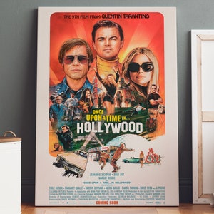 Era uma vez em Hollywood Pôster | Era uma vez em Hollywood Impressão em tela, arte em parede em tela, pôster de filme, arte de filme, presentes geek