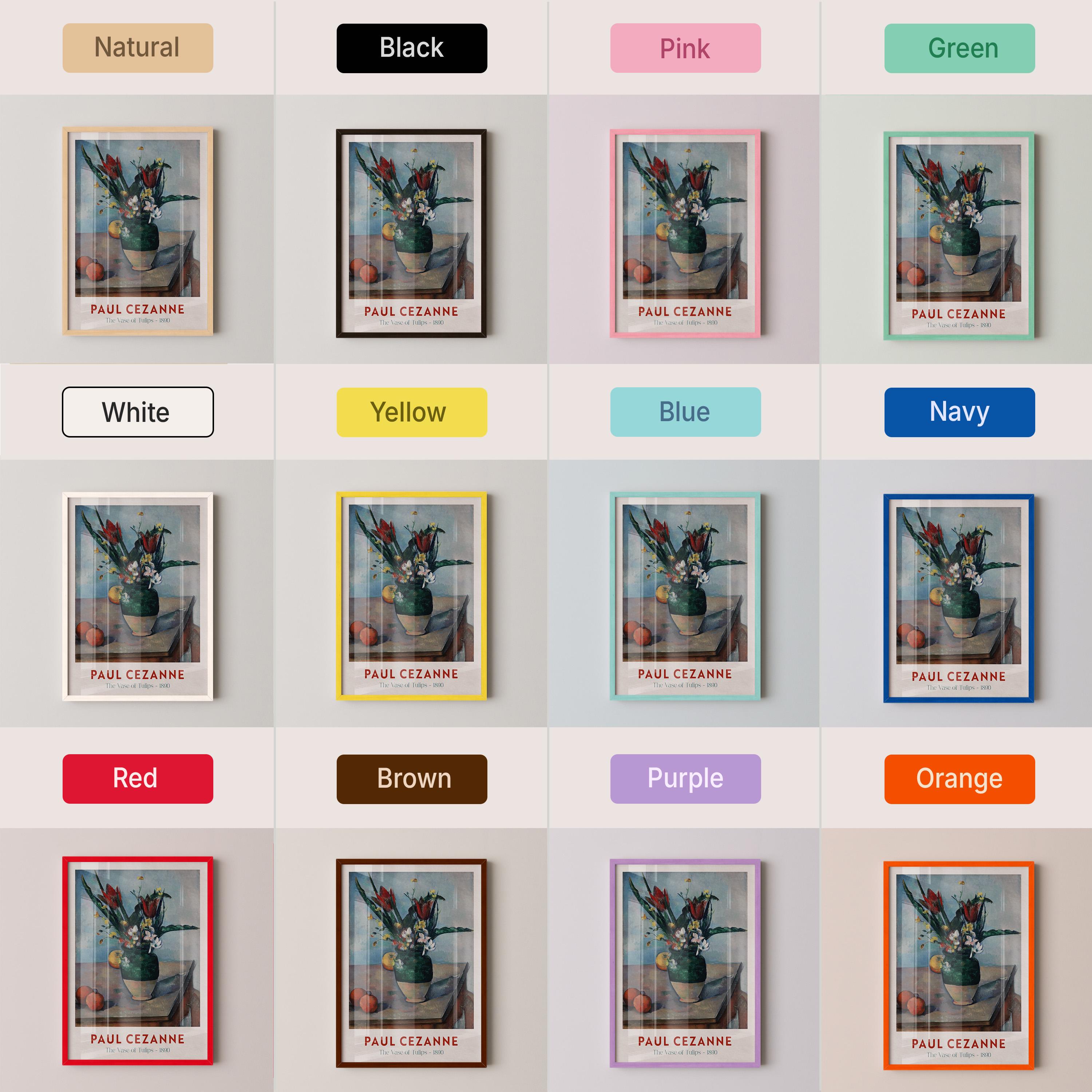 ポール・セザンヌの「チューリップの花瓶」展ポスター、額入りウォール