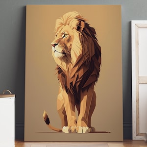 Lion Wall Art, Lion Print, Lion Canvas Wall Art, Lion Poster, Animal Wall Art, Animal Print, Animal Art, Animal Poster, Minimalist Wall Art