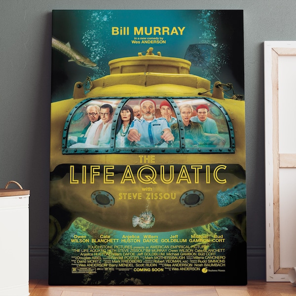 The Life Aquatic mit Steve Zissou Leinwanddruck | The Life Aquatic with Steve Zissou Leinwanddruck, Leinwandwandkunst, Filmplakat