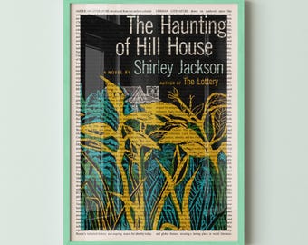 Shirley Jackson's The Haunting of Hill House muurkunst, ingelijste kunst aan de muur, poster boekomslag, bibliotheekdecor, cadeaus boekenliefhebber, leesgrage geschenken