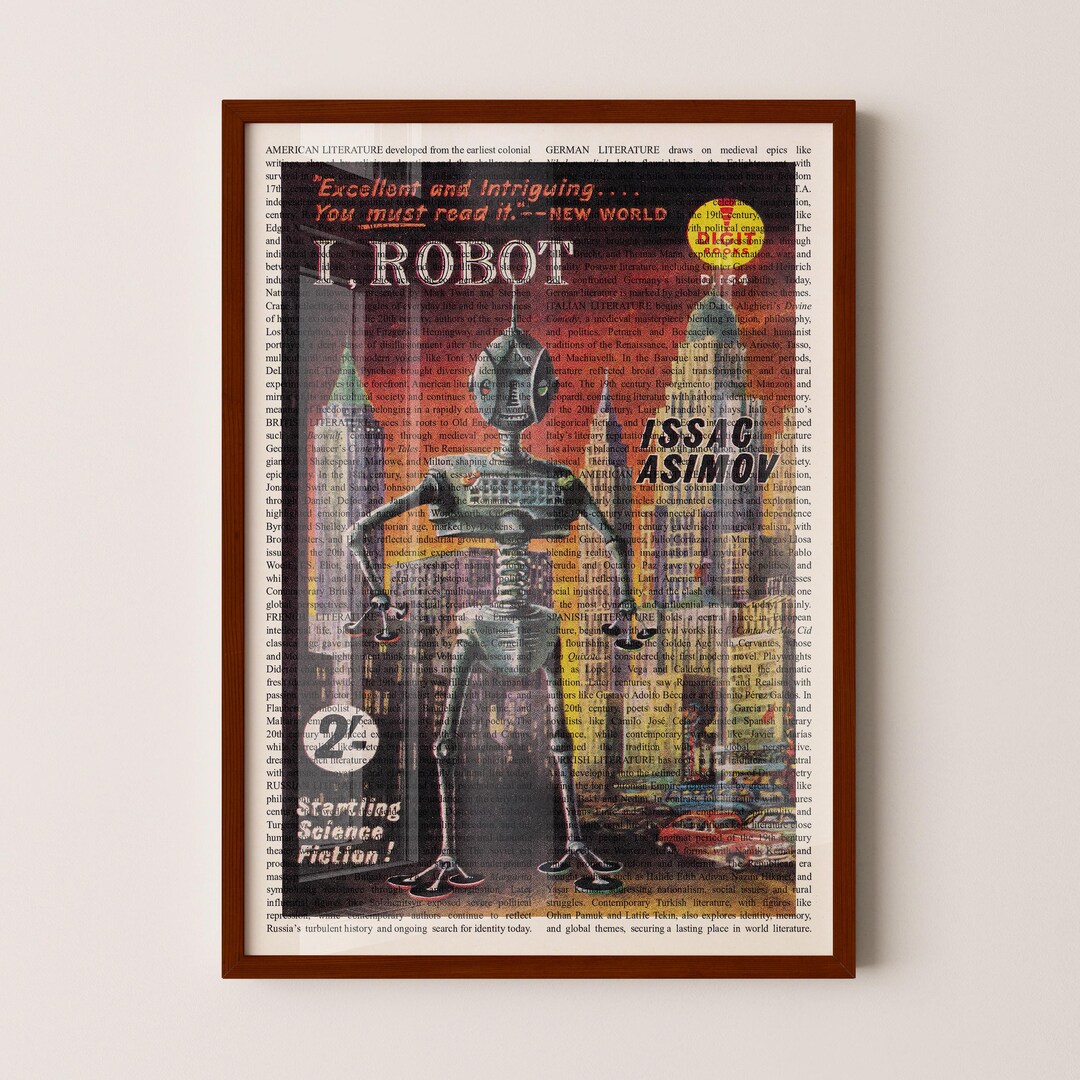Isaac Asimov's I Robot Wall Art Poster Print, Framed Wall Art