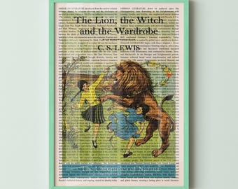 Narnia The Lion the Witch and the Wardrobe Wall Art, Framed Wall Art, Book Cover Poster, Library Decor, Book Lover Gifts, Bookish Gifts