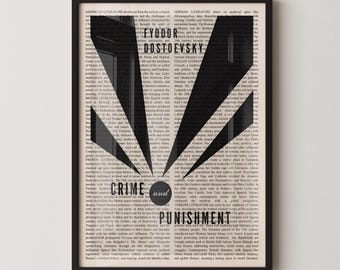 Fyodor Dostoevsky's Crime and Punishment Wall Art, Framed Wall Art, Book Cover Poster, Library Decor, Book Lover Gifts, Bookish Gifts