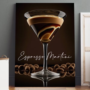 Cartel de Espresso Martini, impresión de Espresso Martini, arte de la pared del lienzo, impresión de cócteles, arte de la pared de cócteles, arte de la pared de la cocina, arte de la pared del bar