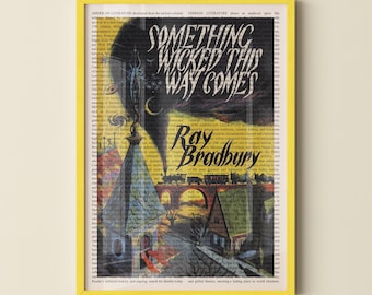 Ray Bradbury's Something Wicked This Way Comes Wall Art, Framed Wall Art, Book Cover Poster, Library Decor, Book Lover Gifts, Bookish Gifts