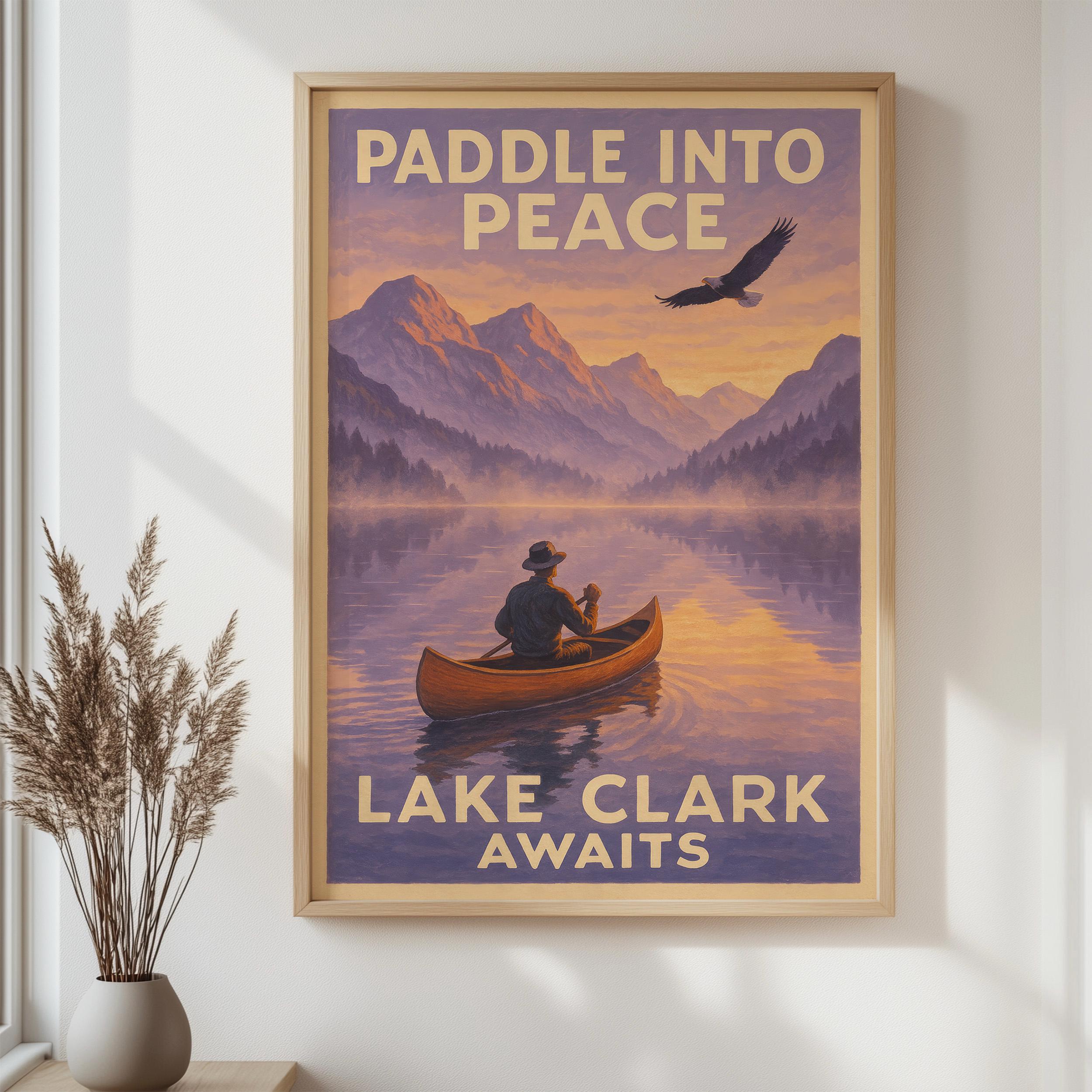 額装品/Lewis and Clark/ラッセル/アート/ポスター/インテリア Vintage Lake Clark National Park Wall Art Poster, Framed Wall Art
