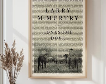 Larry McMurtry's Lonesome Dove Wall Art Poster Print, Framed Wall Art, Book Cover Poster, Library Decor, Book Lover Gifts, Bookish Gifts