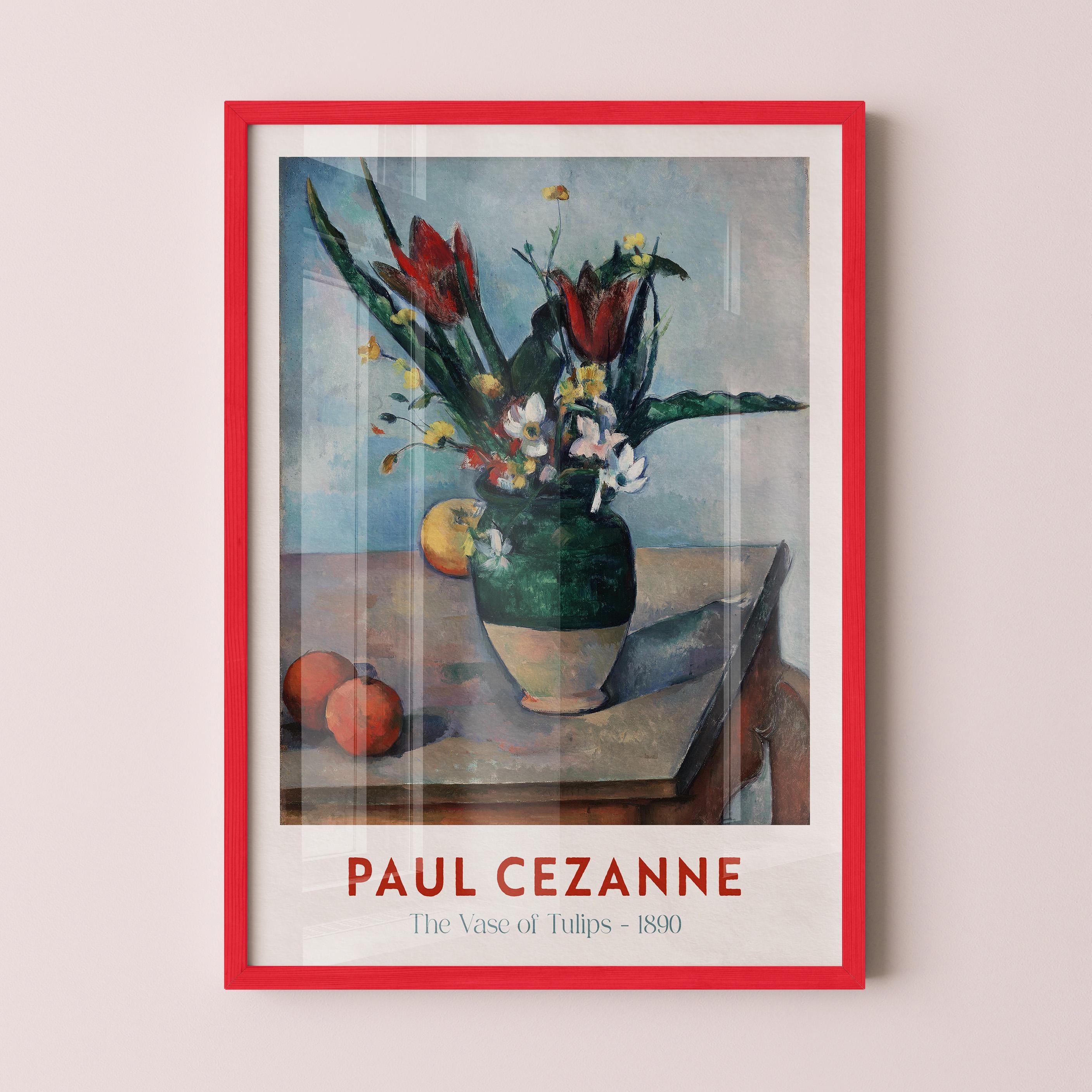 ポール・セザンヌの「チューリップの花瓶」展ポスター、額入りウォール