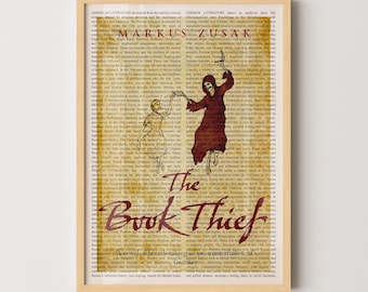Pôster de parede "A Menina que Roubava Livros", de Markus Zusak, arte emoldurada para parede, pôster de capa de livro, decoração de biblioteca, presentes para amantes de livros, presentes literários