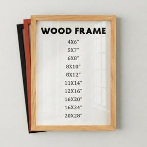 Cadre photo en bois massif, cadre en bois naturel en 12 couleurs, cadre photo, cadre pour affiche, cadre pour diplôme, 8 x 10, noir, blanc, rouge