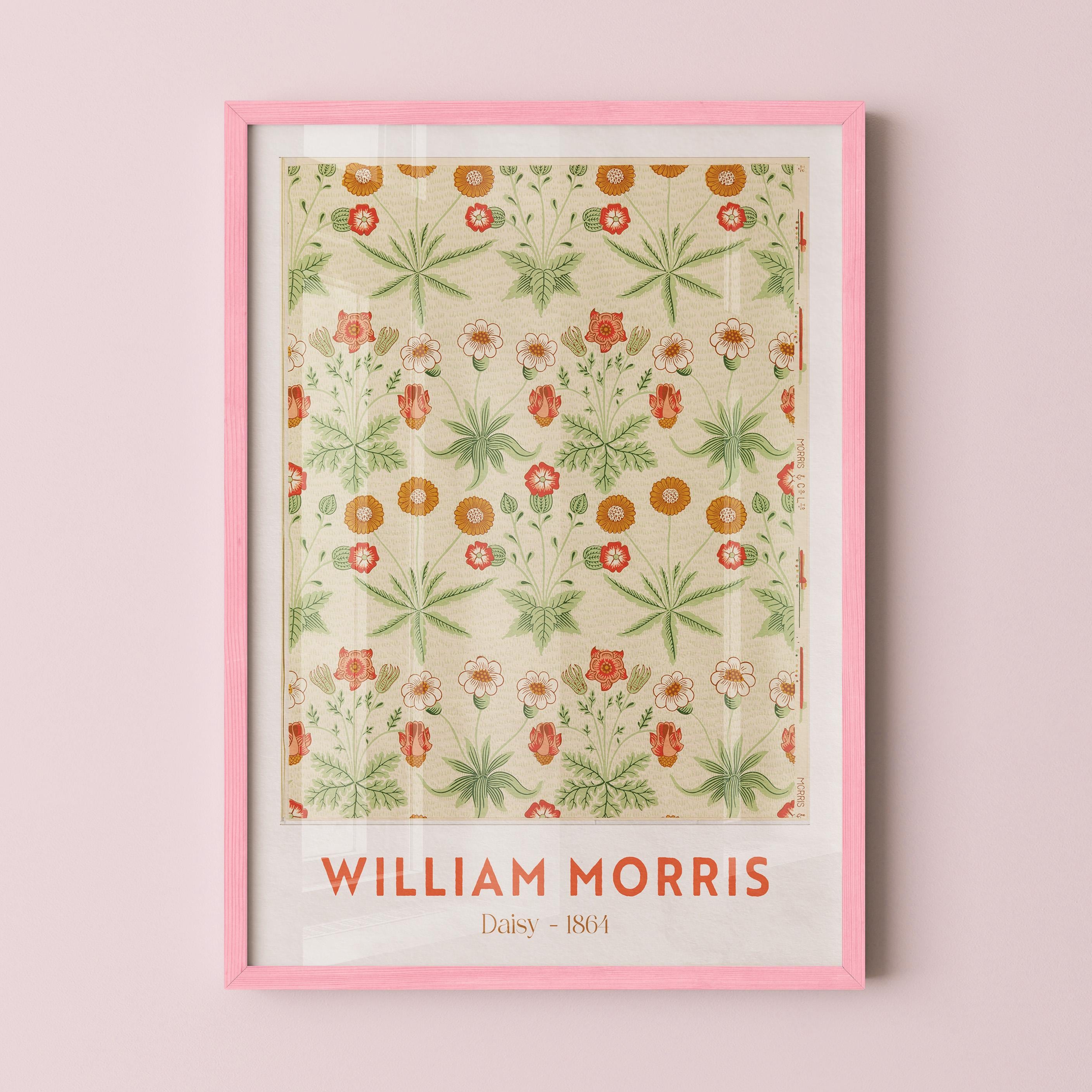 希少 vintage バックミンスター フラー　 ポスター　額付き William Morris Daisy Exhibition Poster, Framed Wall Art, Floral