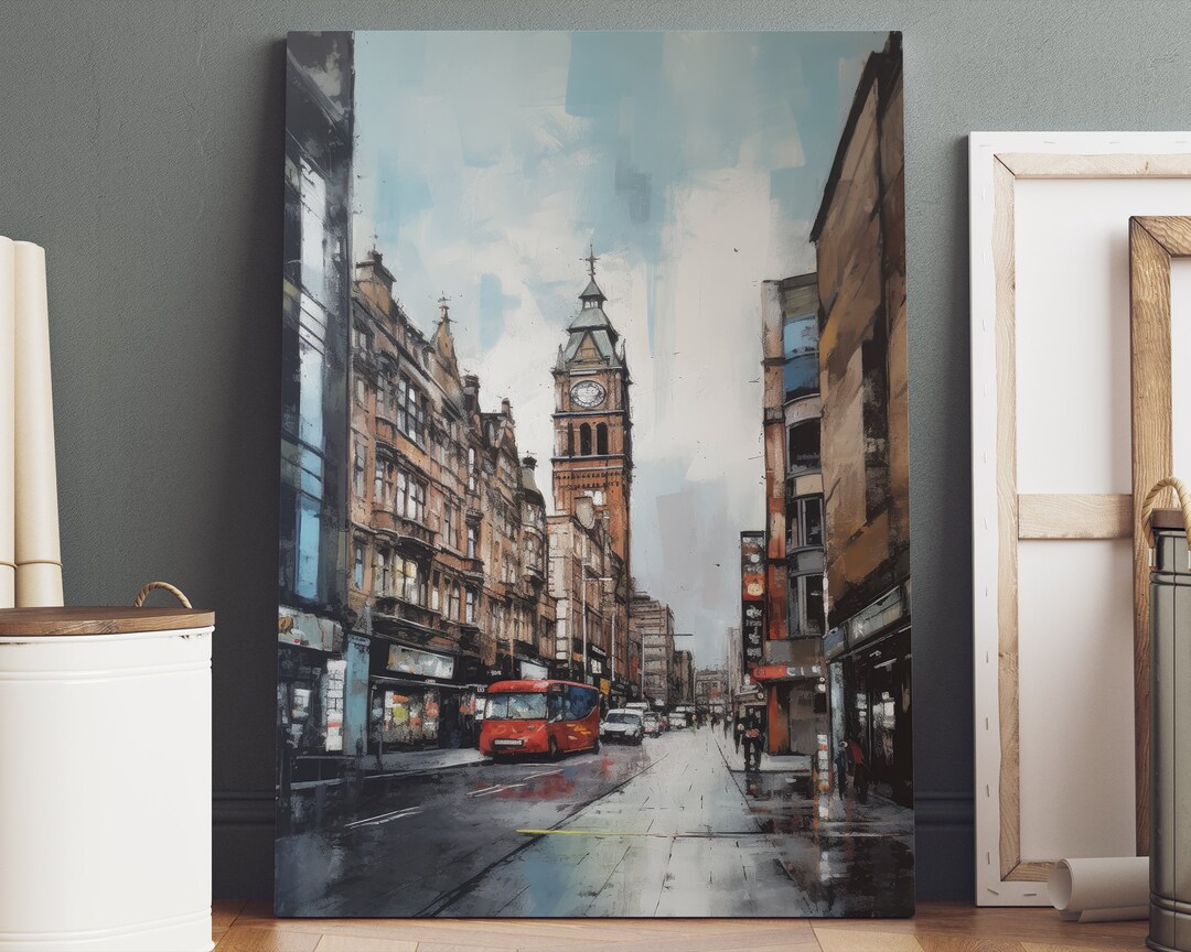 Glasgow Poster Canvas, Glasgow Print, Glasgow Wall Art, Canvas Wall Art, City Art, Landscape