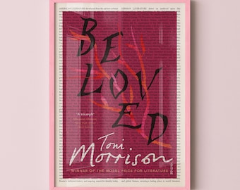 Póster "Beloved" de Toni Morrison, arte mural enmarcado, póster de portada de libro, decoración de biblioteca, regalos para amantes de la lectura, regalos literarios