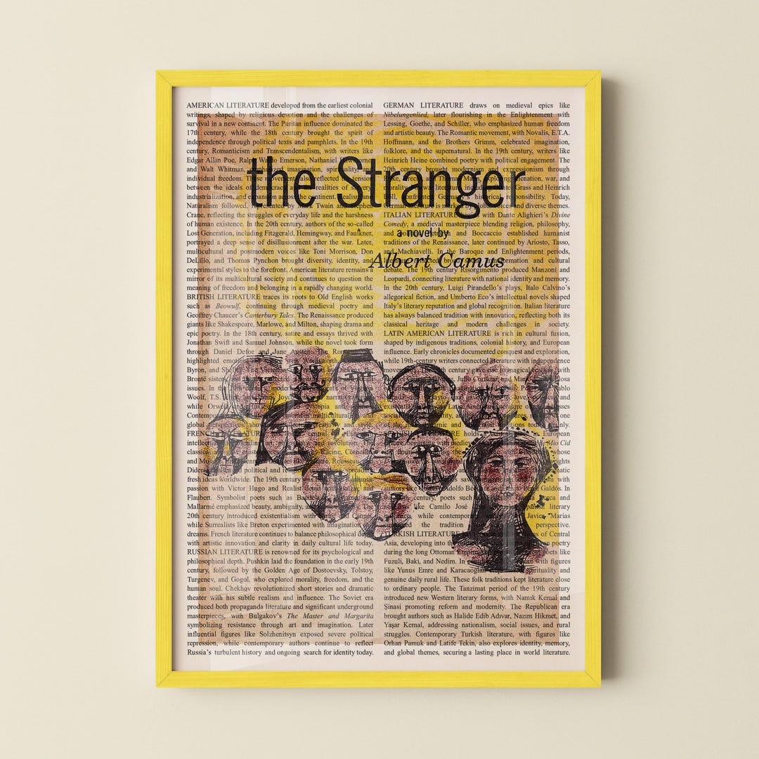 Albert Camus the Stranger Wall Art Poster, Framed Wall Art Print, Book ...