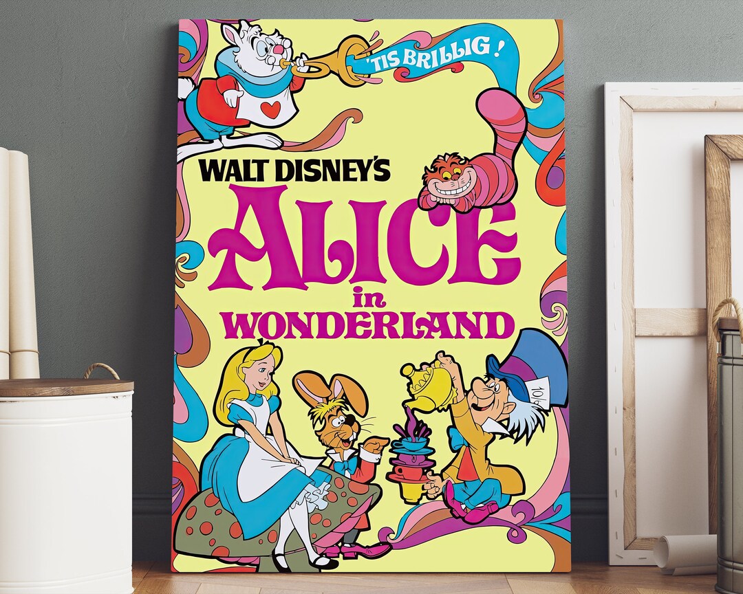 Alice in Wonderland Poster, Alice in Wonderland Canvas Wall Art, Alice