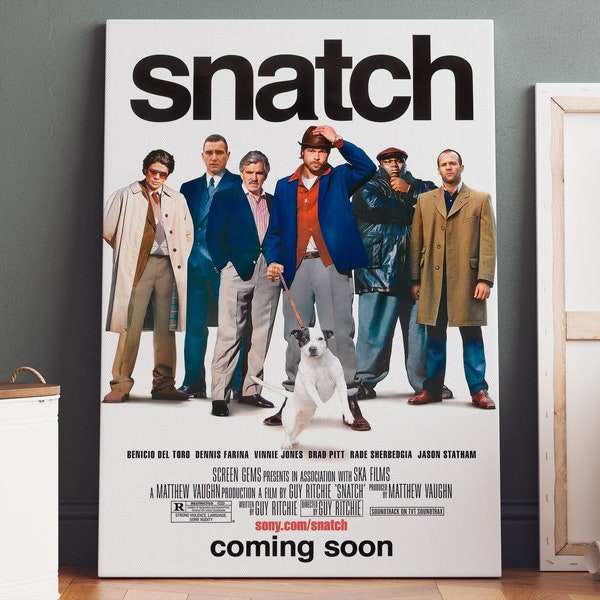 Snatch Poster Canvas | Snatch Canvas Print, Snatch Print, Canvas Wall Art, Snatch Movie Poster, Movie Art, Geek Gifts