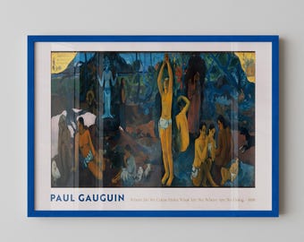 Paul Gauguin's Where Do We Come From What Are We Where Are We Going Exhibition Poster, Floral Wall Art, Boho Print, Landscape Painting