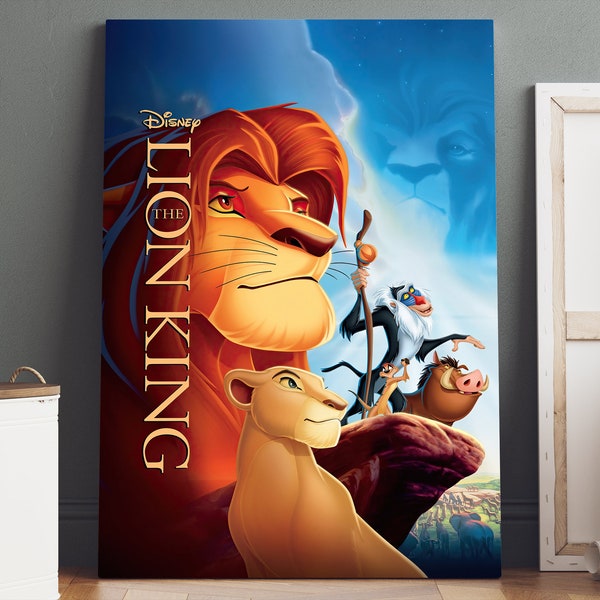Le Roi Lion Poster Canvas, The Lion King Canvas Wall Art, The Lion King Print, Disney Wall Art, Disney Poster, vintage Movie Poster