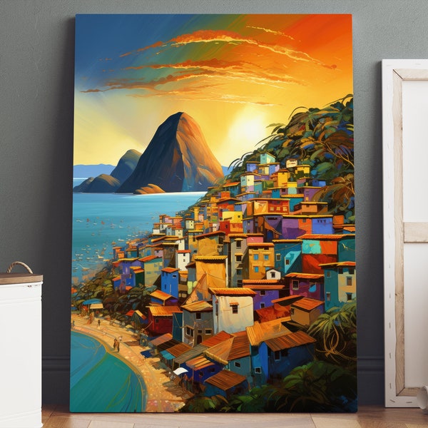 Affiche de Rio de Janeiro, Impression de Rio de Janeiro, Art mural de Rio de Janeiro, Art mural sur toile, Art de la ville, Impression de paysage, Art mural de la ville, Affiche de la ville