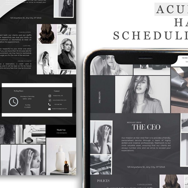 acuity scheduling template hair stylist, acuity template esthetician, acuity template lash tech,stylist appointment book,Esthetician form