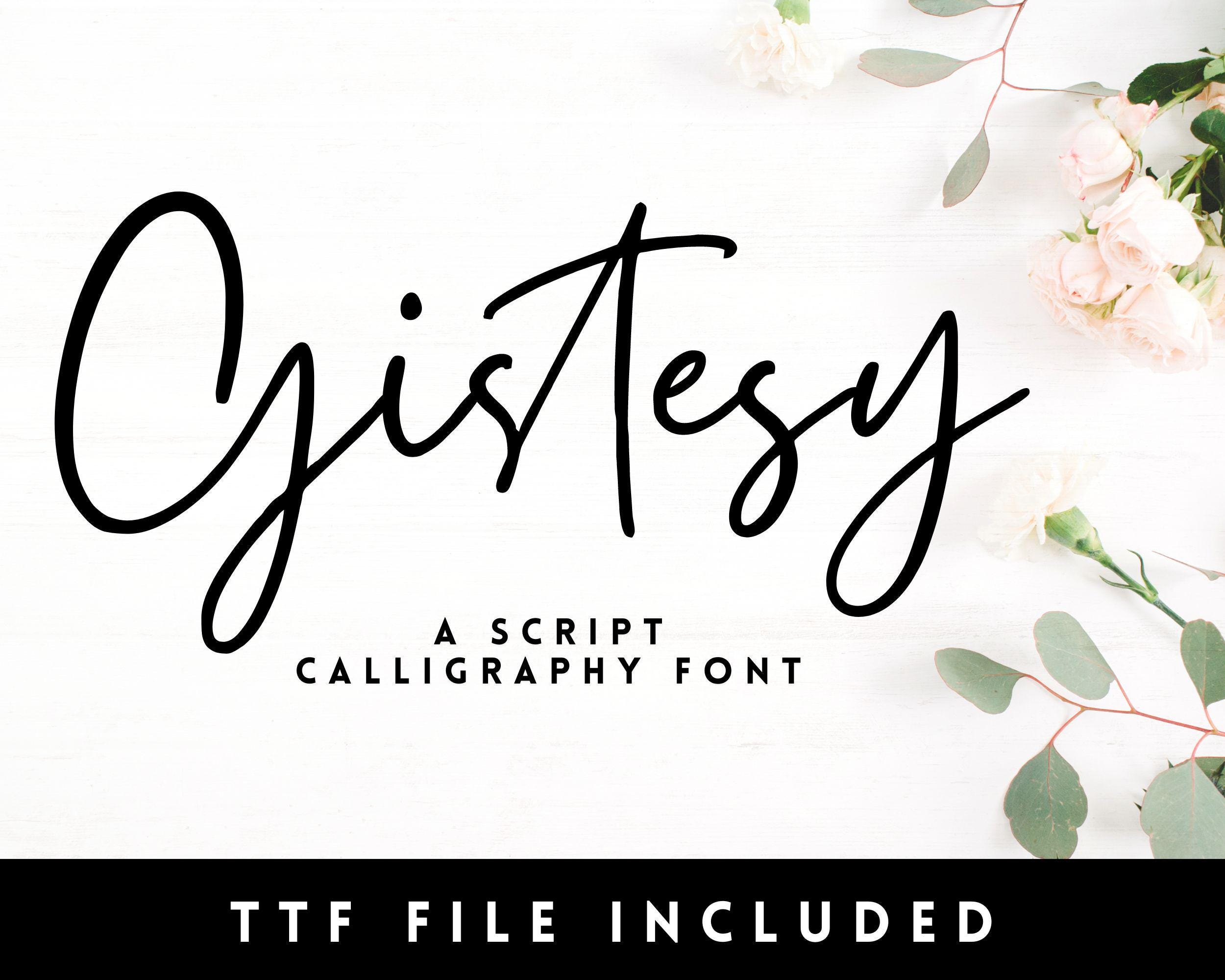 Gift Script Font Script Font, Signature Font, Handwritten Font, Calligraphy Font ...