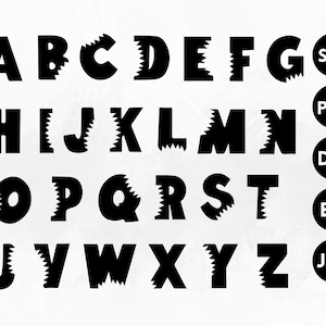 Haj teckensnitt Svg, Haj alfabetet bokstav Svg, Svg teckensnitt, Hajbett teckensnitt Svg, Hajskjorta Svg, Klippfiler för Cricut och Silhouette