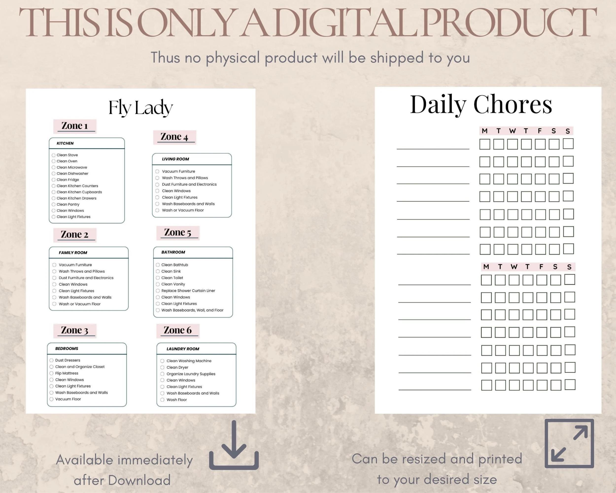 Fly Lady Cleaning Schedule, Fly Lady Printables, Flylady Cleaning ...