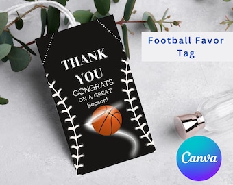 Football Favor Tag,Editable Football Birthday Party Thank You Tag,Football Party Sports Party Gift Tag,Football Thank You Tags,Editable Tags